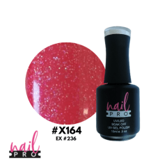 Esmalte Permanente X164 (EX 236) Rojo con glitter