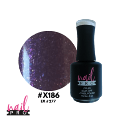 Esmalte Permanente X186 (ex277) Morado con microglitter