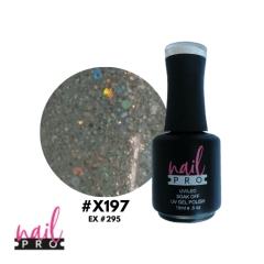 Esmalte Permanente X197 (ex295) Plateado verdoso con glitter holo