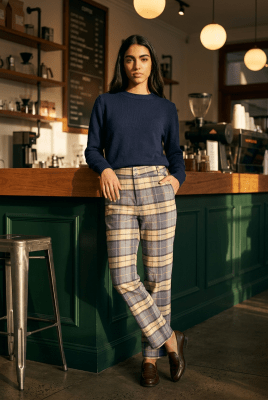 Pantalón Trama azul1