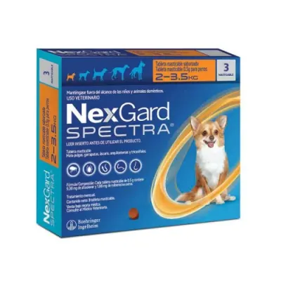 NEXGARD SPECTRA XS (2 A 3.5KG) 3 TABLETAS1