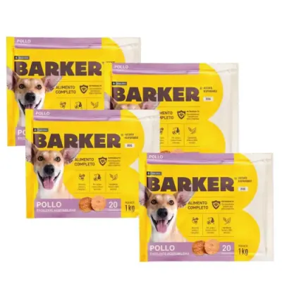 COMBO BARKER PERRO POLLO 20 HAMBURGUESAS 1KG (4 UNIDADES)1