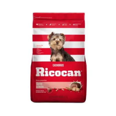 RICOCAN CARNE Y LECHE CACHORROS RAZAS PEQUEÑAS X 15 KG1