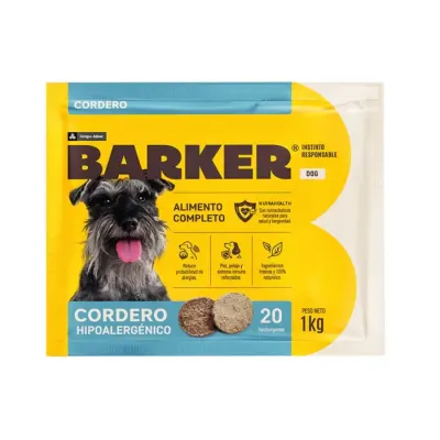 BARKER PERRO CORDERO HIPOALERGÉNICO 20 HAMBURGUESAS 1KG1