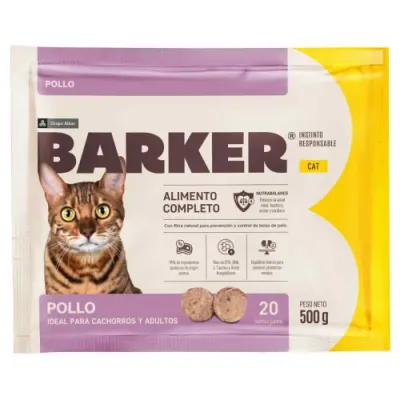 BARKER GATO POLLO 20 HAMBURGUESAS 500GR1