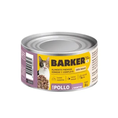 BARKER GATO HÚMEDO POLLO Y VAINITAS 85GR1