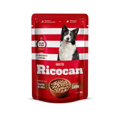 RICOCAN ADULTO TROCITOS DE CARNE EN SALSA POUCH 100GR1