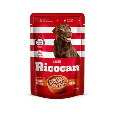 RICOCAN ADULTO TROCITOS DE POLLO EN SALSA POUCH 100GR1