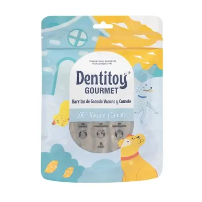 DENTITOY GOURMET BARRITAS DE VACUNO Y CAMOTE X 6 UNID1