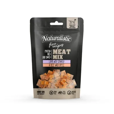 NATURALISTIC FINE RECIPES MEAT MIX CORDERO CON ESPINACA Y RES CON MANZANA 100GR1