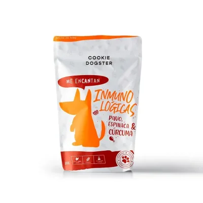 COOKIE DOGSTER INMUNOLÓGICAS PAVO, ESPINACA Y CÚRCUMA 100GR1