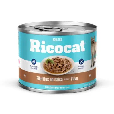 RICOCAT PAVO ADULTO  FILETITOS EN SALSA LTA X 5.64 OZ1
