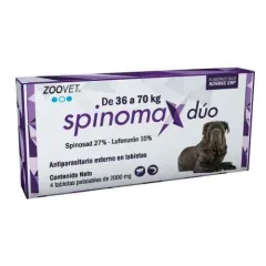 SPINOMAX DUO 36 A 70 KG (ANTIPARASITARIO EXTERNO ORAL A BASE DE SPINOSAD + LUFENURÓN)