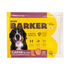 BARKER PERRO CARNE DE RES 20 HAMBURGUESAS 1KG