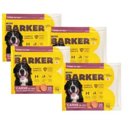 COMBO BARKER PERRO CARNE DE RES 20 HAMBURGUESAS 1KG (4 UNIDADES)