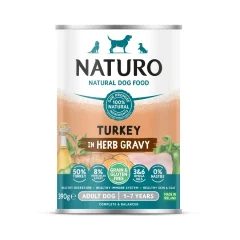 NATURO PAVO CON FRUTAS Y VEGETALES  LIBRE DE GLUTEN Y GRANOS PARA PERRO ADULTO 390GR