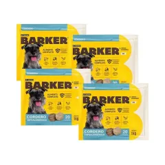 COMBO BARKER PERRO CORDERO HIPOALERGÉNICO 20 HAMBURGUESAS 1KG (4 UNIDADES)
