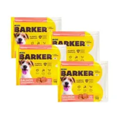 COMBO BARKER PERRO SALMÓN HIPOALERGÉNICO 20 HAMBURGUESAS 1KG (4 UNIDADES)