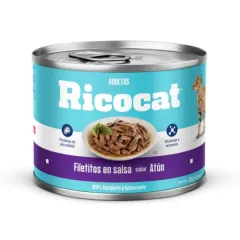 RICOCAT ATÚN ADULTO  FILETITOS EN SALSA LTA X 5.64 OZ