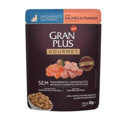 GRAN PLUS GATO GOURMET ADULTO CASTRADO SALMON Y POLLO 85GR