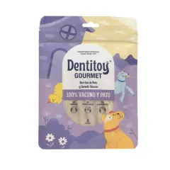 DENTITOY GOURMET BARRITAS DE PATO Y VACUNO X 6 UNID