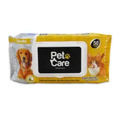 PET CARE TOALLAS HUMEDAS AROMA VAINILLA, 50 UNIDADES