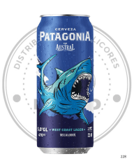 CERVEZA PATAGONIA MEGALODON WEST COSAT LAGER 5.0º G.L 470 CC PACK 6