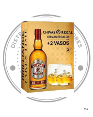 WHISKY CHIVAS 750CC+PETACA+VASO 40º G.L