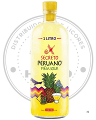 PISCO SECRETO PERUANO SOUR PIÑA 12ºG.L1000CC