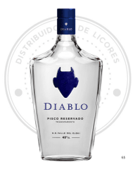 PISCO DIABLO AZUL RESERVADO TRANSPARENTE 40º 700 CC