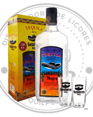 TEQUILA SOMBRERO NEGRO BLANCO 40ºGL 750CC CON VASO