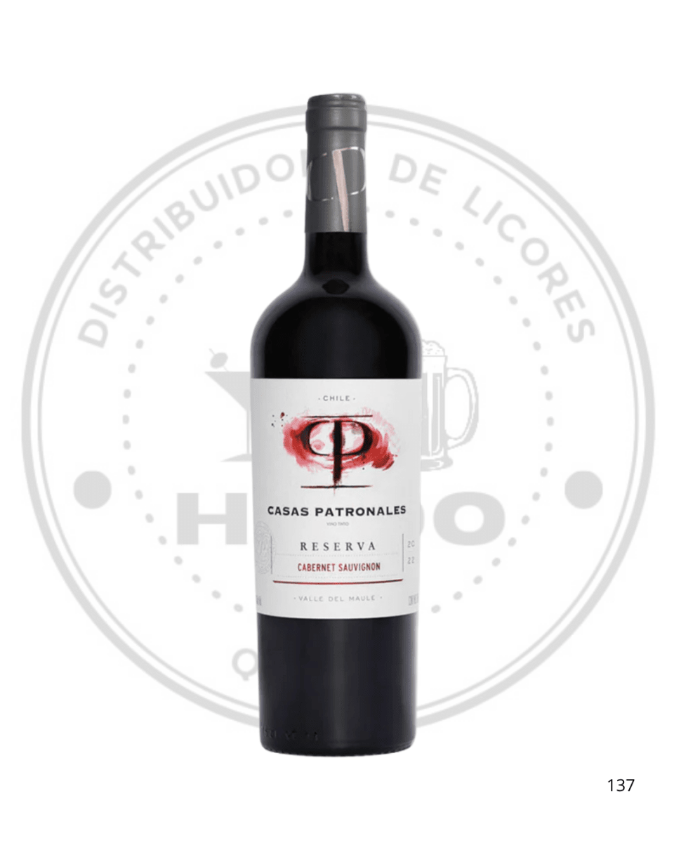VINO CASAS PATRONALES RESERVA CABERNET SAUVINON 14ºGL 750CC1