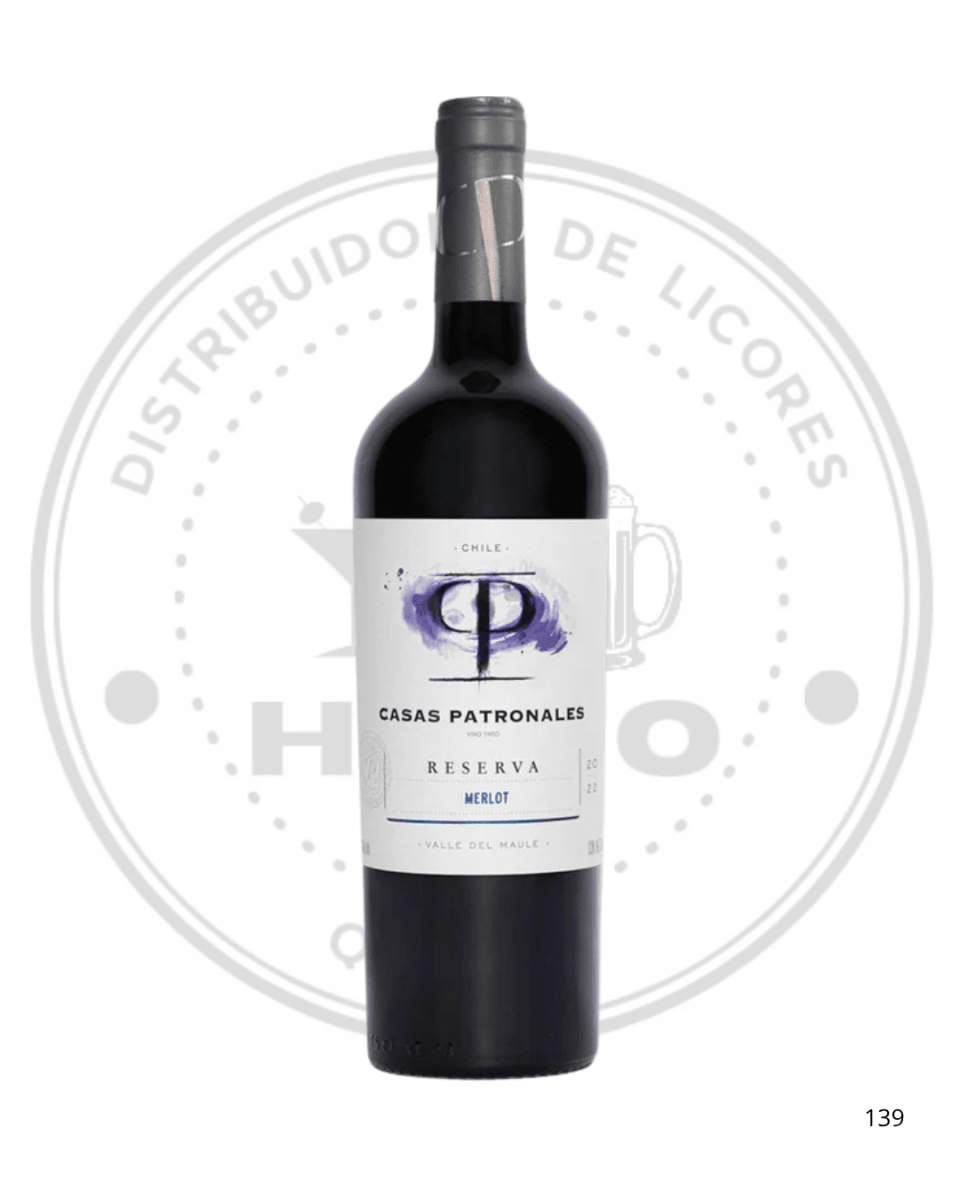 VINO CASAS PATRONALES RESERVA MERLOT 14ºGL 750CC1