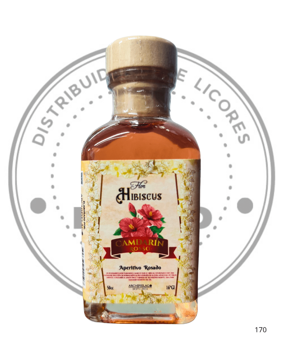 MINIATURA LICOR FLOR DE HIBISCUS CAMDARIN ROSSO 16º G.L 50CC1