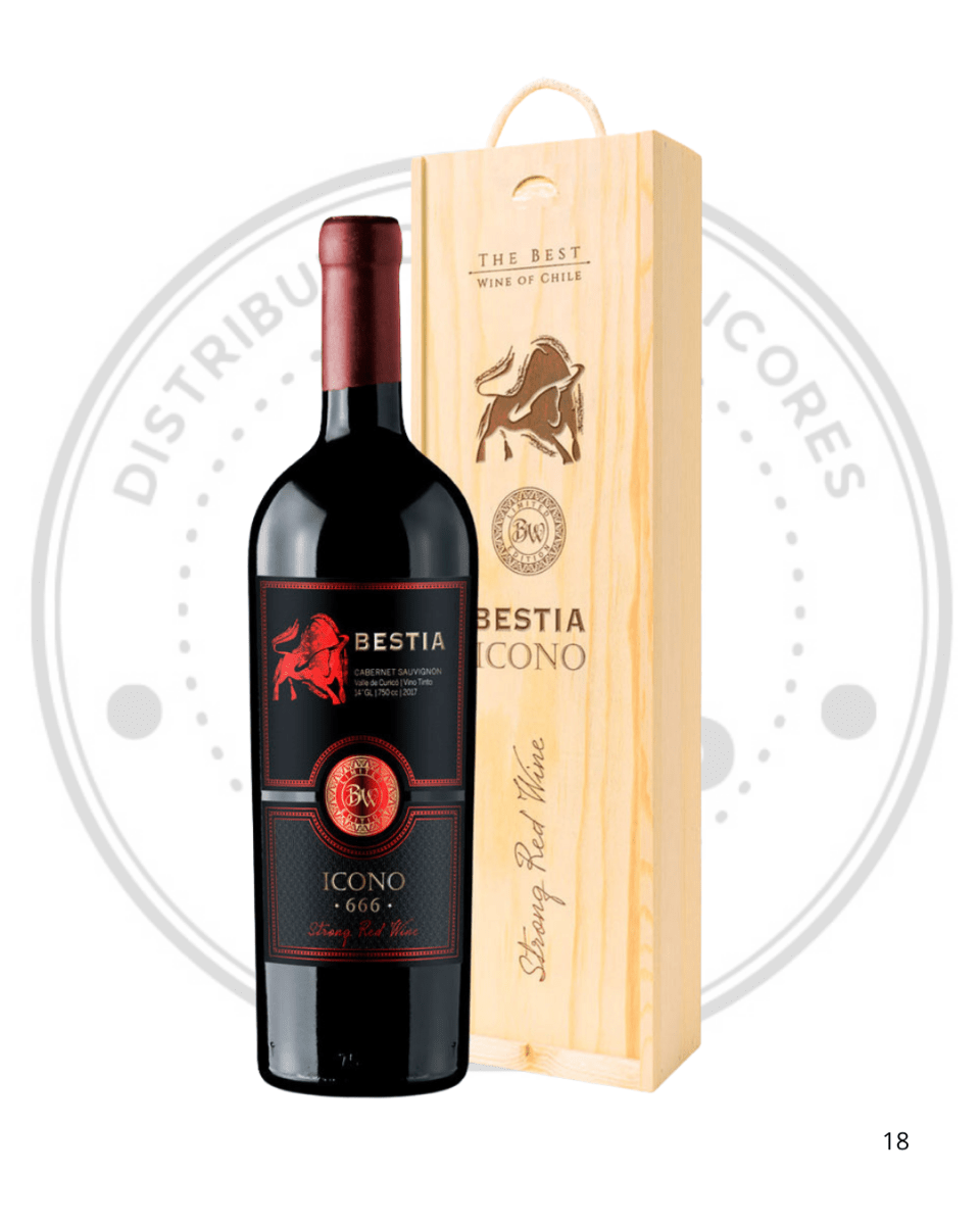 VINO BESTIA ICONO 666 SYRA CABERNET SAUVINON 14.8ºGL 750CC1