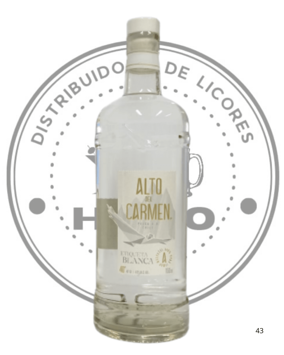 PISCO ALTO DEL CARMEN ETIQUETA BLANCA 40º 750 CC1