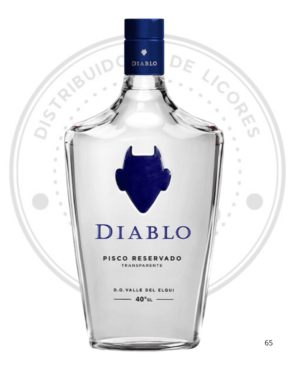 PISCO DIABLO AZUL RESERVADO TRANSPARENTE 40º 700 CC1