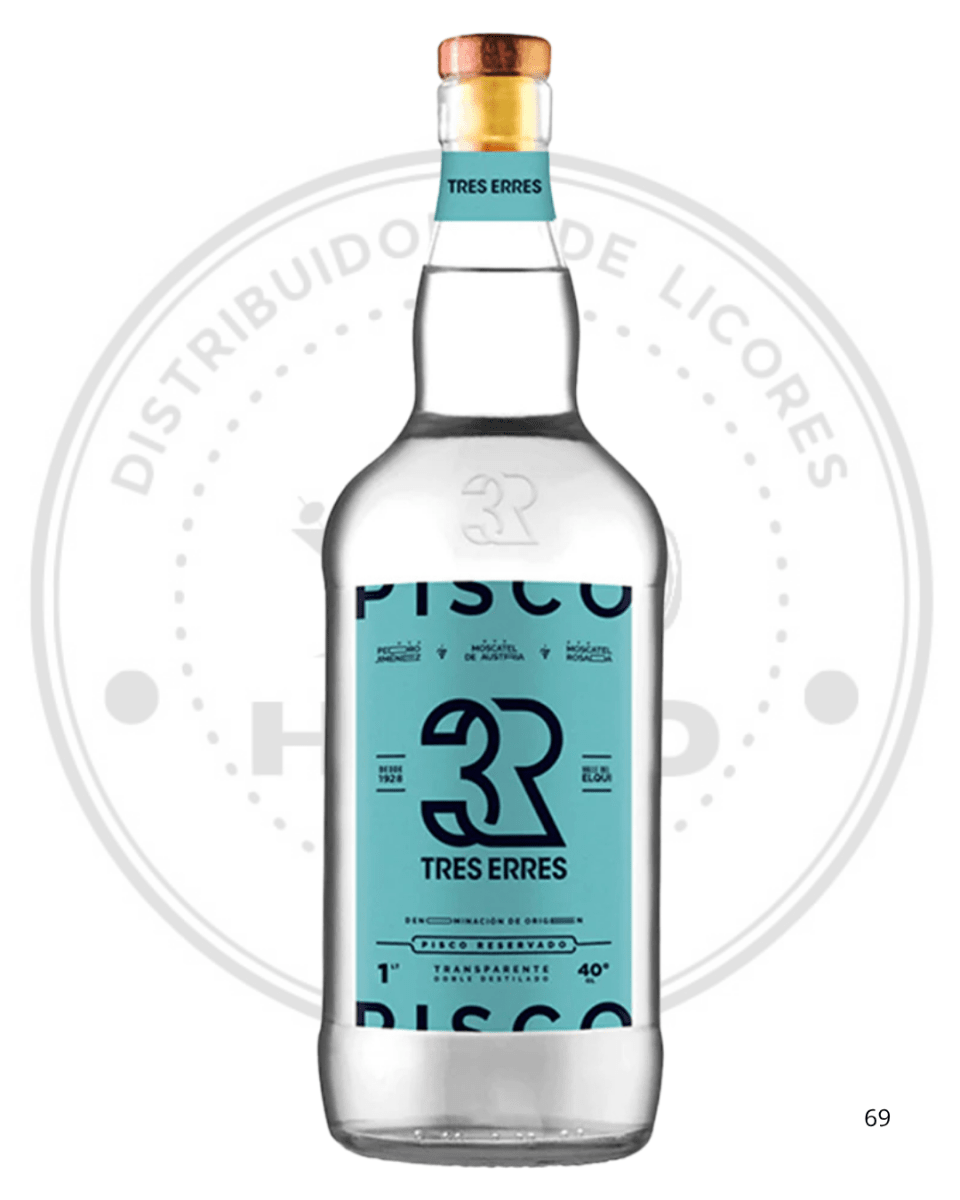 PISCO 3R 40ºG.L. 1000 CC DOBLE DESTILADO1