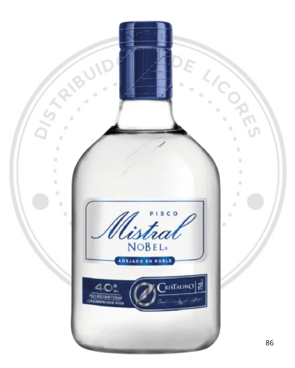 PISCO MISTRAL NOBEL CRISTALINO 40º G.L. 750 CC1