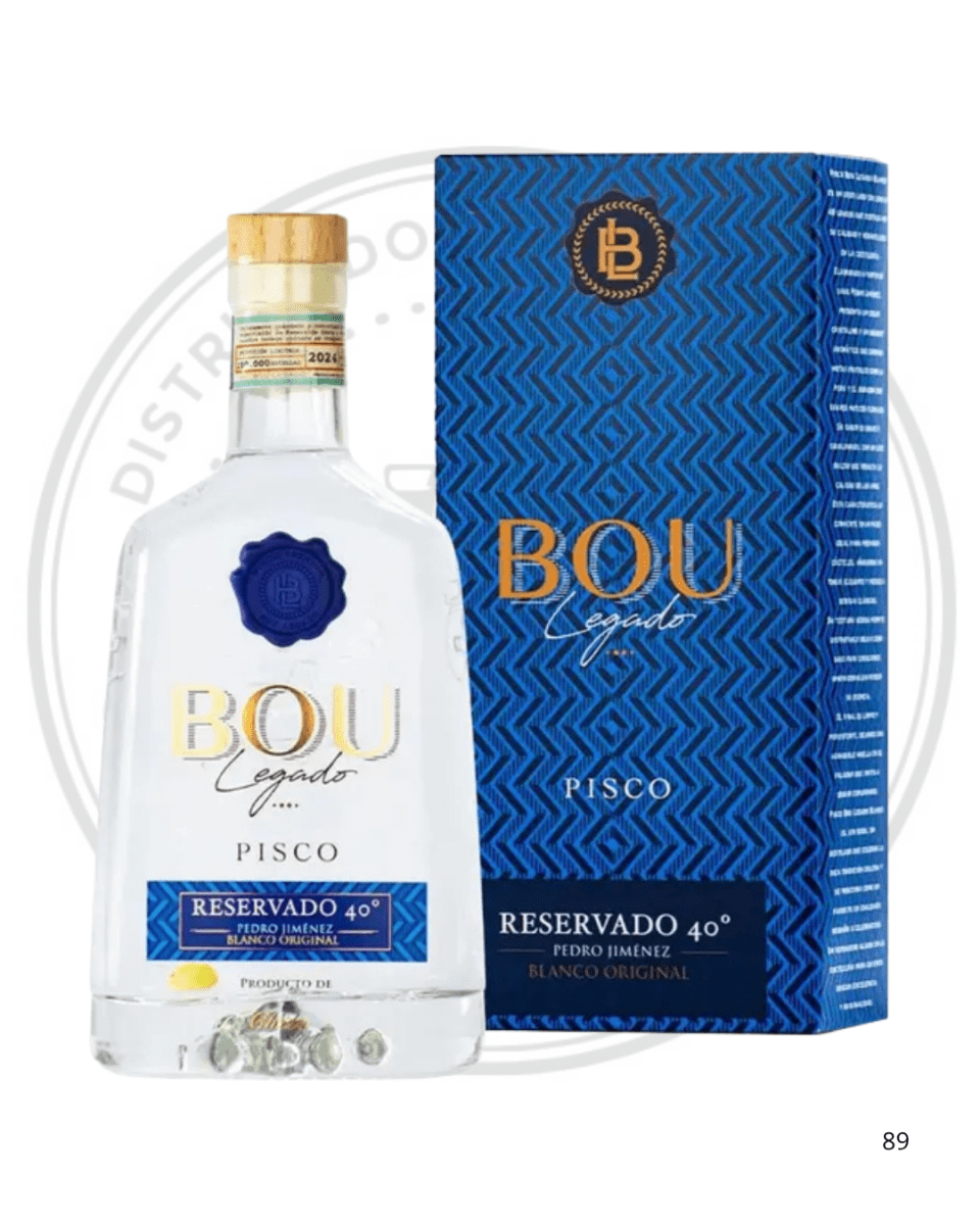 PISCO BOU LEGADO BLANCO PJ (AZUL) 40º G.L.750CC1