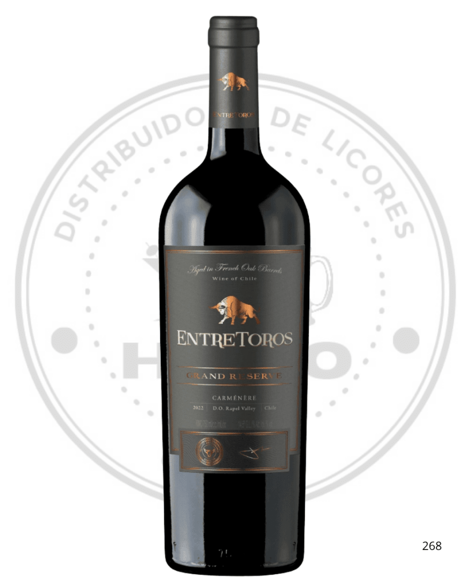 VINO ENTRE TOROS GRAN RESERVA CARMENERE 14.5ºGL 750 CC1