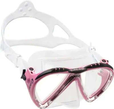 MÁSCARA CRESSI SUB MODELO LINCE TRANSPARENTE/ROSADO