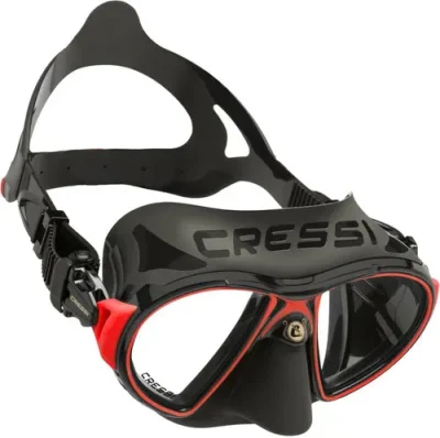 MASCARA CRESSI SUB MODELO ZEUS NEGRO/ ROJA