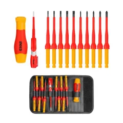 DESTORNILLADOR INDUSTRIAL AISLADO VDE PUNTA INTERCAMBIABLE 12 PZA INGCO
