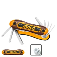 SET LLAVE ALLEN PUNTA BOLA LLAVERO 8 PIEZAS 2-8 MM INGCO