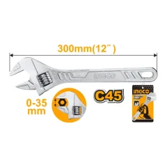 LLAVE AJUSTABLE 300MM/12 PULGADAS INGCO