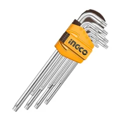 SET LLAVES TORX LARGAS INDUSTRIAL 9 PIEZAS T10-T50 INGCO