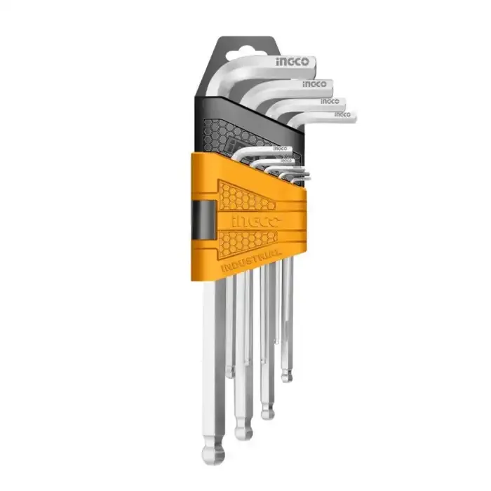 SET DE LLAVES ALLEN PUNTA BOLA LARGAS INDUSTRIAL 9 PIEZAS 1.5 -10MM INGCO1