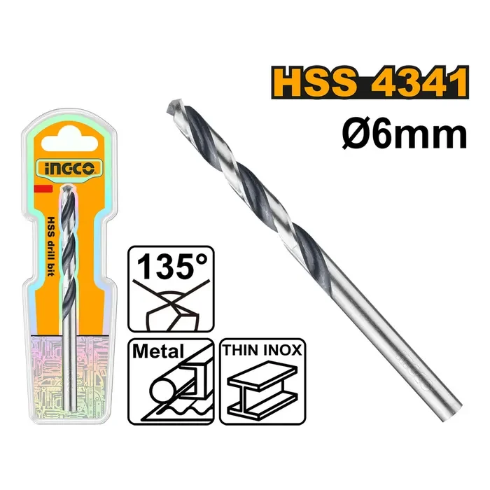 BROCA PARA METAL HSS INDUSTRIAL 6MM INGCO1