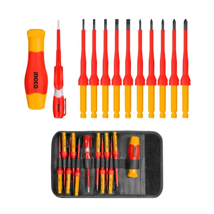 DESTORNILLADOR INDUSTRIAL AISLADO VDE PUNTA INTERCAMBIABLE 12 PZA INGCO1